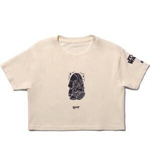Stance Cream crop top Tee with Star Wars darth Vader- nwt- medium